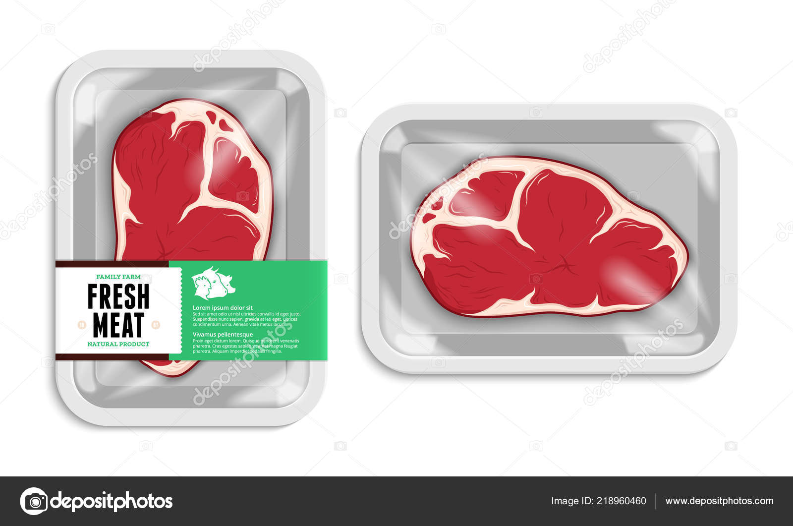 Download Vector Meat Packaging Illustration White Foam Meat Tray Plastic Film Stock Vector C Counterfeit 218960460 PSD Mockup Templates