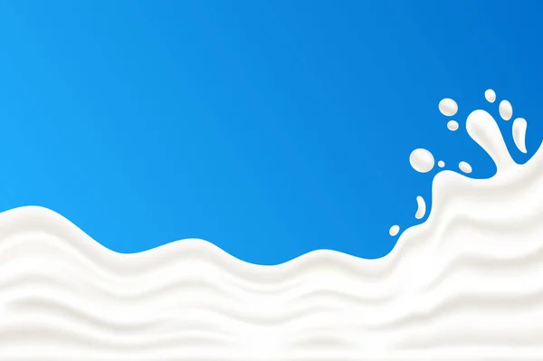 Latte Schizzo Vettoriale Illustrazione Uno Sfondo Blu Latte Yogurt Crema — Vettoriale Stock