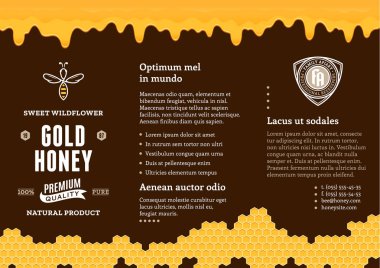 Bal reklamları petek, damlama bal ve arılar ile tasarım