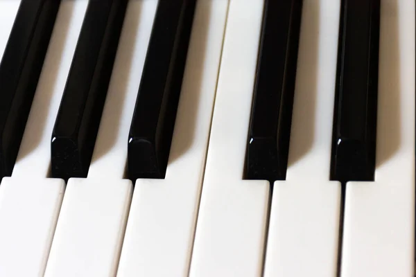 Teklas Brancas Pretas Piano — Stok fotoğraf