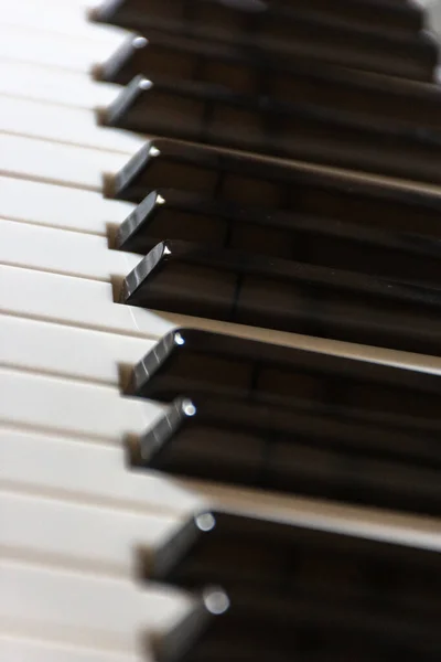 Teklas Brancas Pretas Piano — Stok fotoğraf