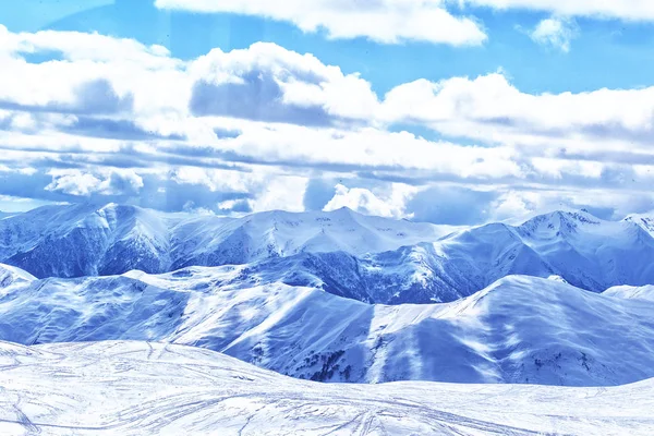 Picos Nevados Montañas Gudauri Estación Esquí Georgia — Foto de Stock