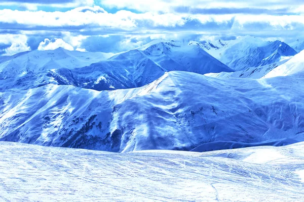 Snowy Peaks Mountains Gudauri Ski Resort Georgia — Stock Photo, Image