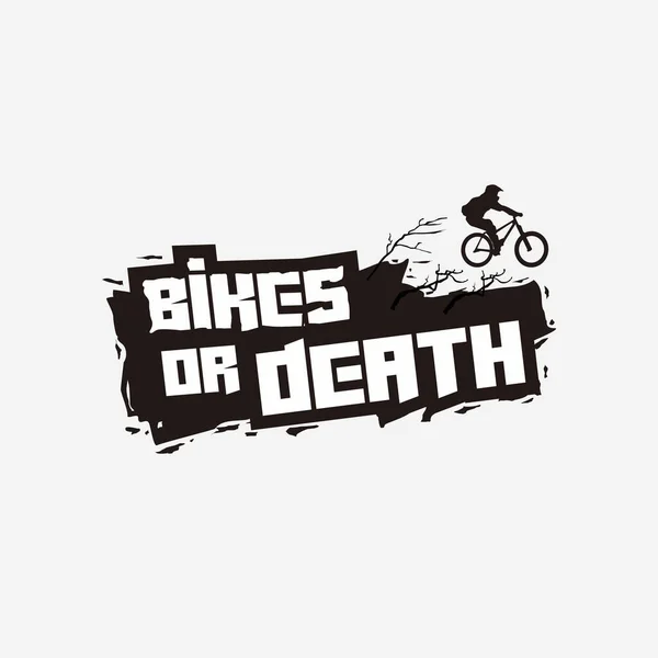 Cartaz Desenho Tipografia Bicicleta Morte —  Vetores de Stock