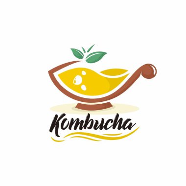 Kombucha İçecek Logo illüstrasyon vektörü