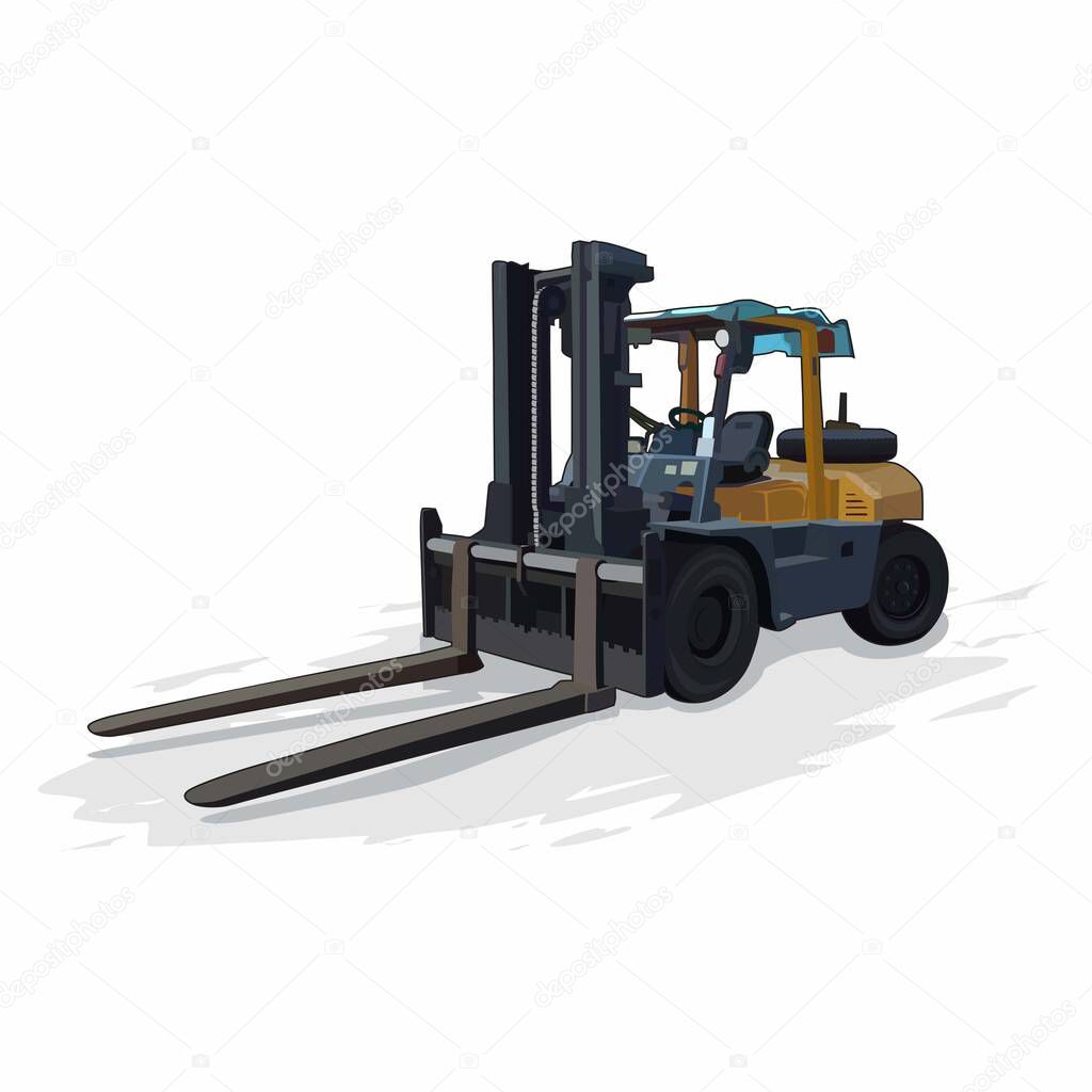 Forklift design vector illustration, It is suitable for printing needs, because vector files will not break when enlarged