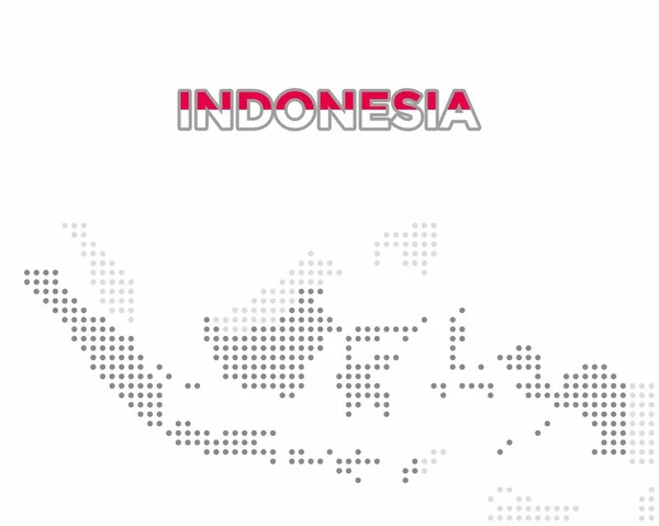 Mapa Estilo Digital Indonesia Vector Diseño Color Gris — Vector de stock