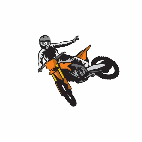 Motocross Die Springen Und Dabei Einen Freestyle Illustration Design Vektor — Stockvektor