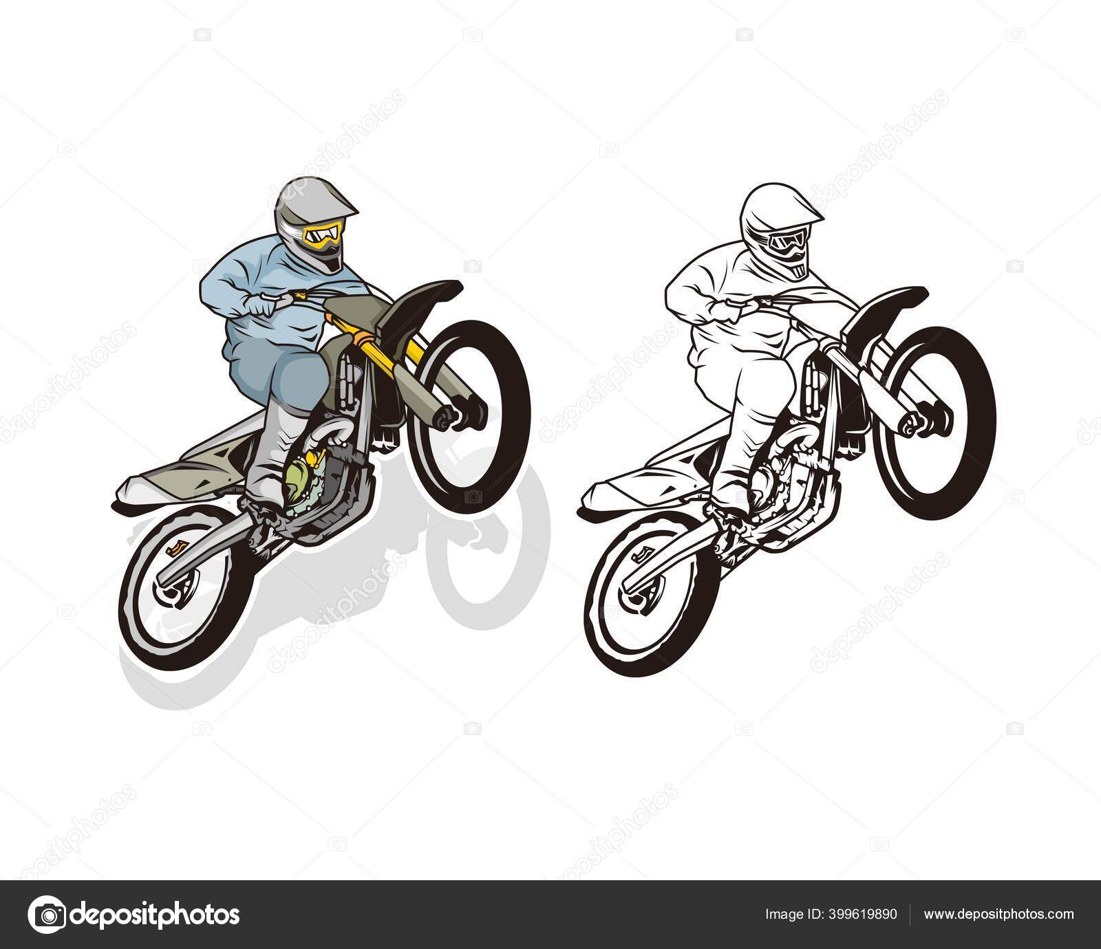 Desenho Da Concorrência Motocross Ilustração do Vetor - Ilustração