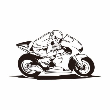 Motosport silueti siyah renkli vektör