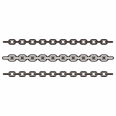 Siyah renk derlemeli zincir basit tasarım illüstrasyonu