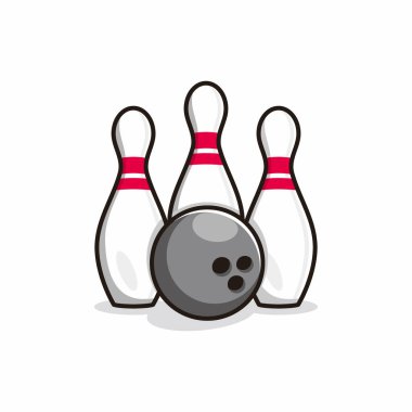 Bowling simgesi çizgi film illüstrasyon vektörü