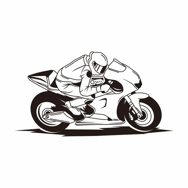 Motosport Silhouette Noir Vecteur Couleur — Image vectorielle