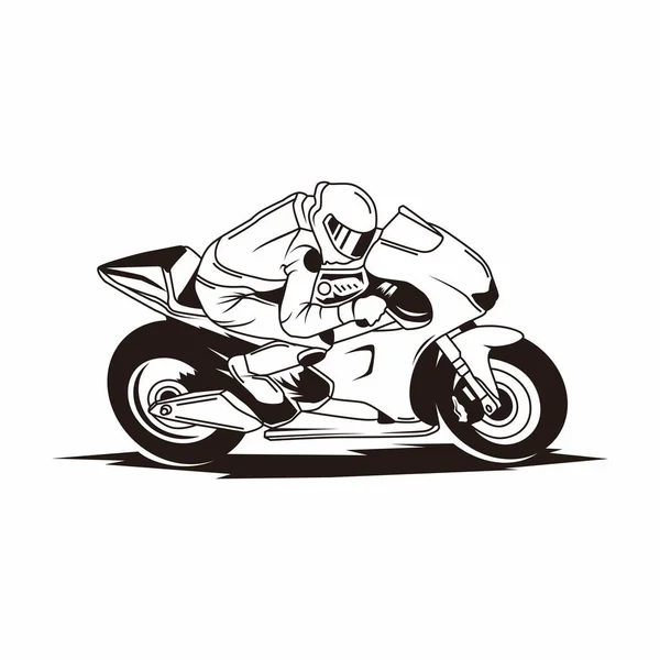 Motosport Silhouet Zwart Gekleurde Vector — Stockvector