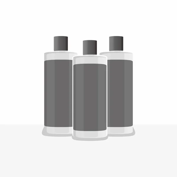 Drei Flasche Flaches Design Einfache Farbe Illustration Vektor — Stockvektor