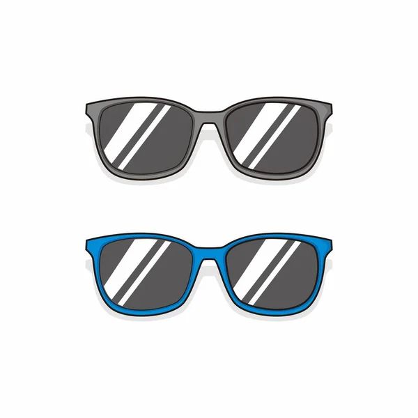 Black Blue Glasses Simple Cartoon Style Vector — Stock Vector