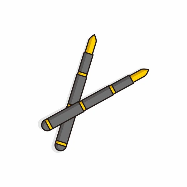 Дві Ручки Простий Ілюстрації Стиль Мультфільму Вектор — стоковий вектор