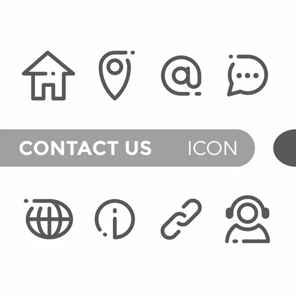 Black Monoline Color Icon Symbol Compilation Contact Vector — Stock Vector