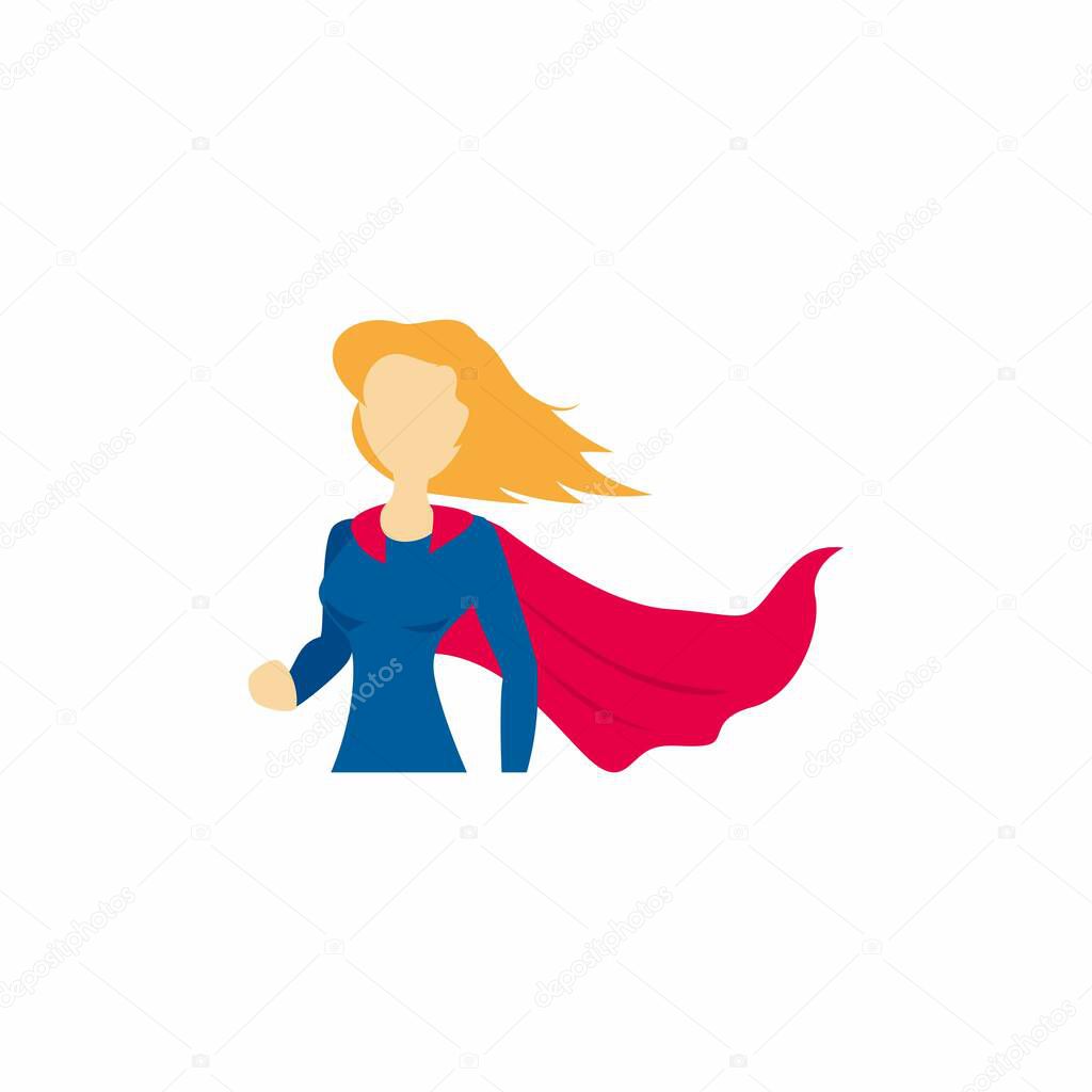 super woman hero character silhouette vector