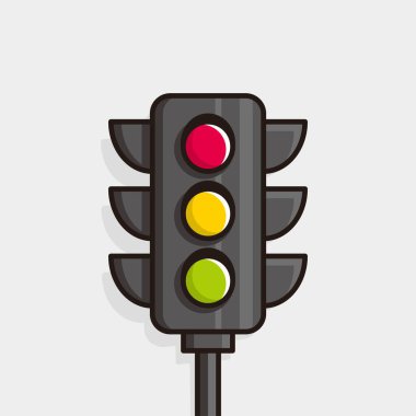 Trafik ışığı simgesi çizgi çizgi çizgi çizgi çizim vektörü