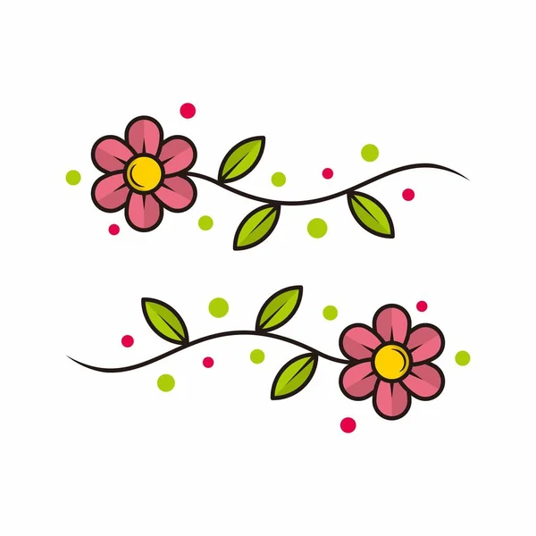 美しい花と葉のアイコンの背景テクスチャイラストベクトル — ストックベクタ