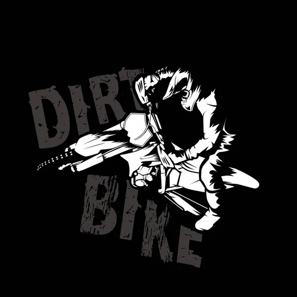 Motocross Dirt Bike Illustration Poster Shirt Vektor — Stockvektor