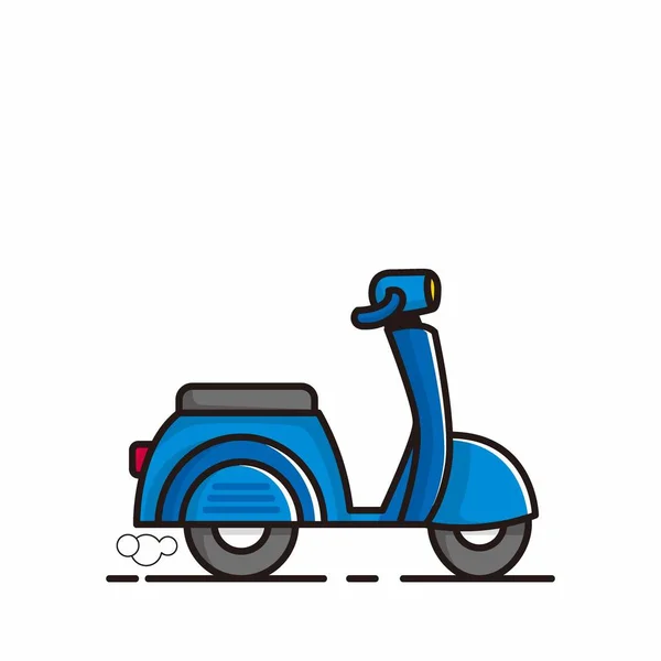 Blauw Gekleurde Cartoon Van Scooter Illustratie Ontwerp Vector — Stockvector