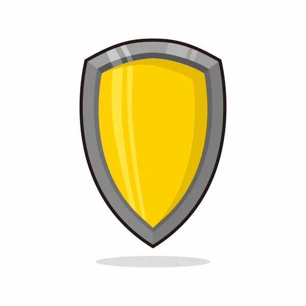 Desenho Animado Amarelo Escudo Isolado Vetor Design Ilustração — Vetor de Stock