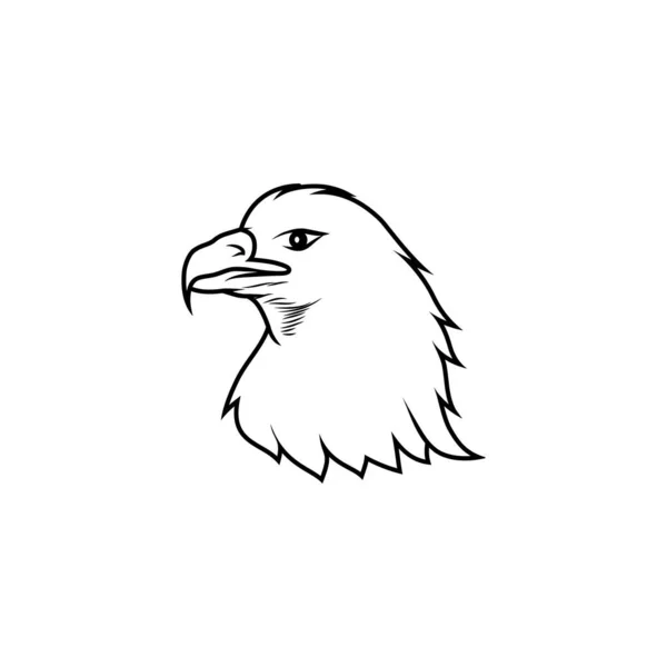 Lineart Illusration Eagle Head — Stock Vector