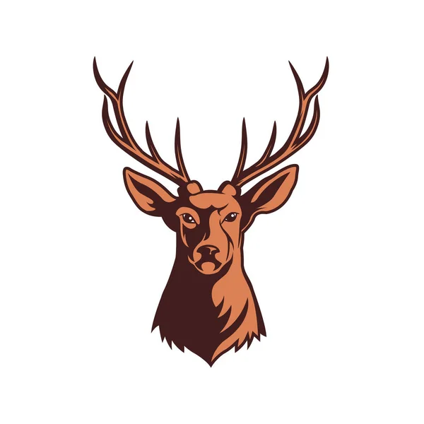 Head Deer Illustration Vector — Stock Vector