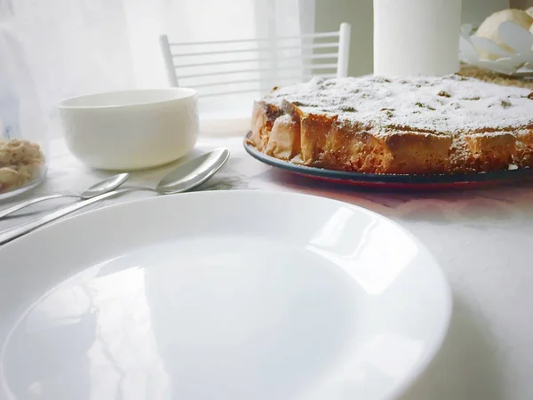 Morning Breakfast Cake Home — Stock Photo, Image