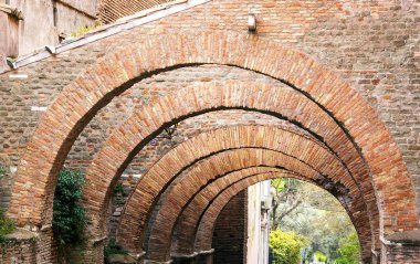 Antik yolun Clivus Scauri Celio Hill, Roma, İtalya