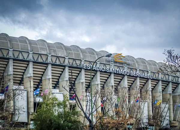 Madryt Hiszpania Luty 2010 Zewnętrzne Stadionu Santiago Bernabeu Madrycie Domu — Zdjęcie stockowe