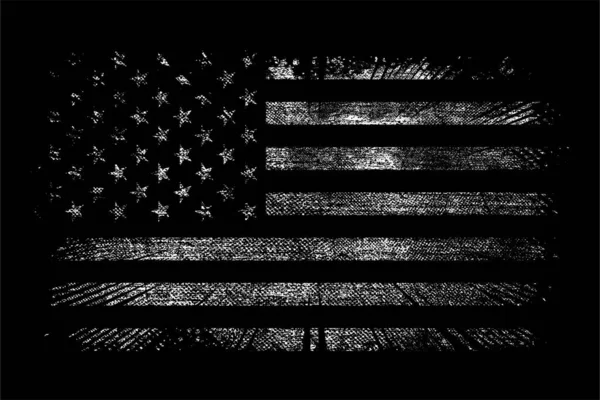 Bandera Grunge Usa Diseño Vector Blanco Negro — Vector de stock
