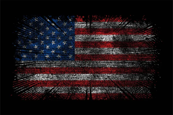 Grunge Usa Flaggenvektordesign — Stockvektor