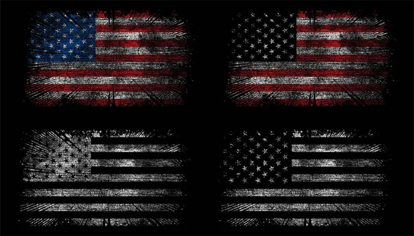 Grunge Usa Flaggenvektordesign — Stockvektor
