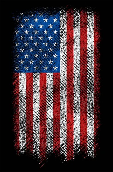 Grunge Usa Flaggenvektordesign — Stockvektor