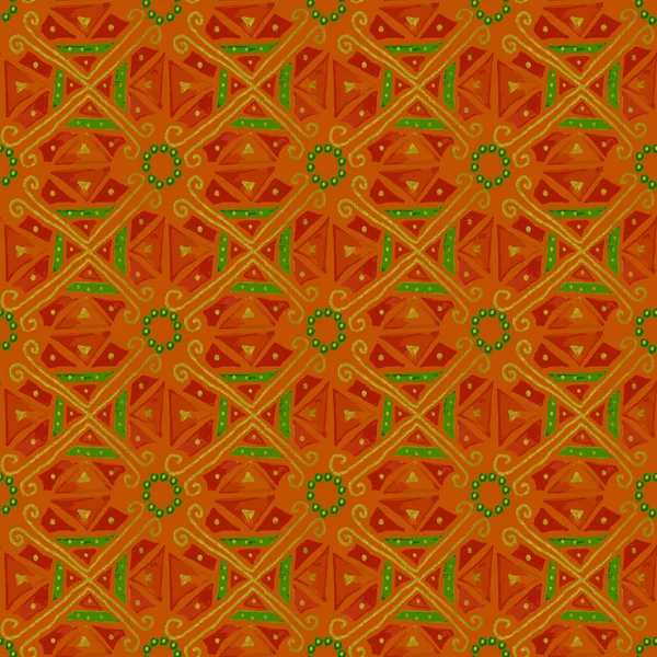Patrón Mosaico Naranja Verde — Vector de stock