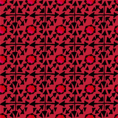 Kırmızı yönlü okların pürüzsüz desenleri mücevher pusula.