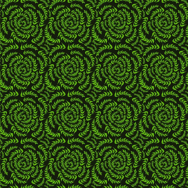 Seamless Pattern Laurel Leaf Wreaths Green Black — Stock Vector