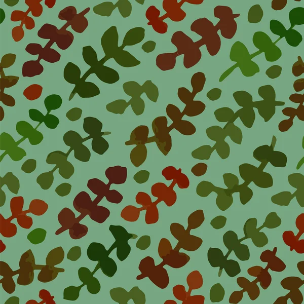 Nahtloses Muster Libanesischer Kresseblätter Mit Grünem Hintergrund — Stockvektor