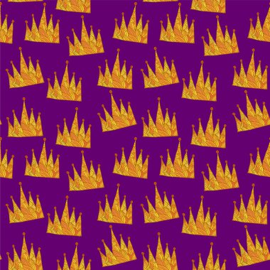 Mor üzerine kusursuz taç deseni