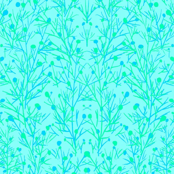 Круглые Цветы Листья Голубом — стоковый вектор