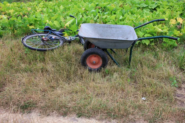 Old Wheelbarrow Garden Agricultural Work Concept — Stock Photo, Image