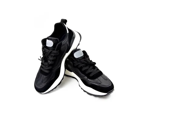 Black Sports Shoes Isolated White Background — Stock Photo, Image