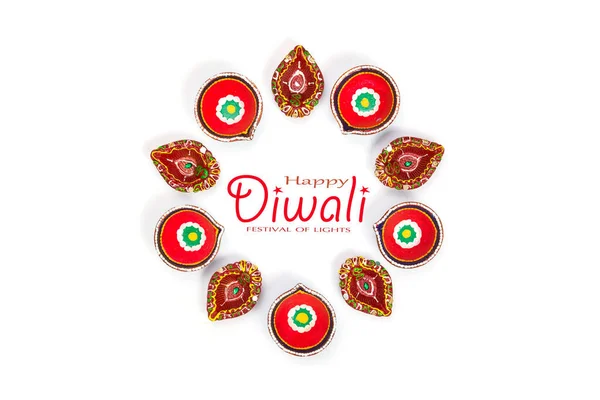 Happy Diwali Clay Diya Llit Время Dipavali Индуистского Праздника Огней — стоковое фото