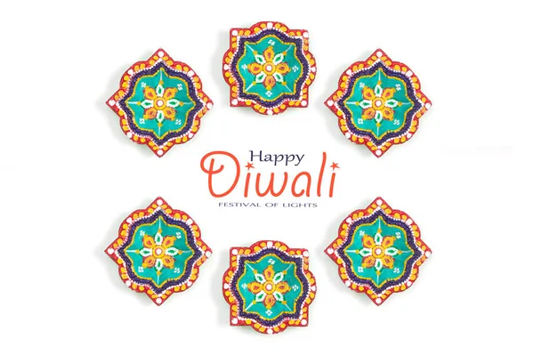 Happy Diwali Clay Diya Lampy Zapalone Podczas Dipavali Hinduski Festiwal — Zdjęcie stockowe