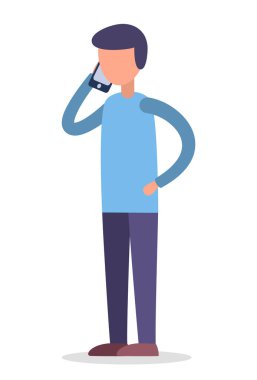 Hücre Yöneticisi Cep Telefonu İşadamı ile konuşuyor