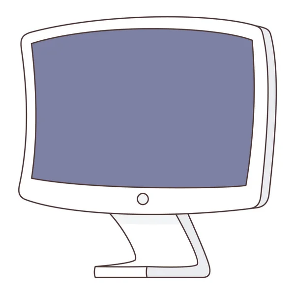 Éteignez l'écran d'ordinateur, dispositif de technologie moderne pour utiliser Internet, ordinateur blanc isolé — Image vectorielle