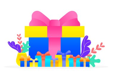 Paket Kağıt ve Yay Vektörüyle Kutuda Var